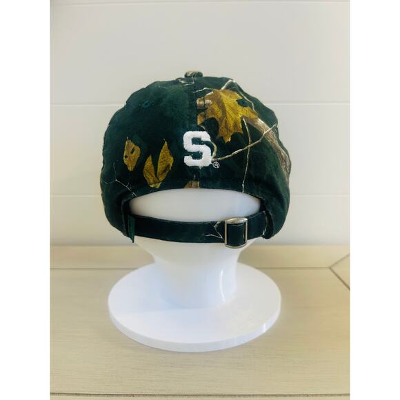 Michigan State University Camo Distressed Baseball Hat Adjustable Back Spartans - Picture 4 of 7